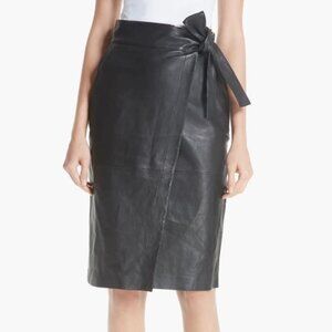 NWOT BA&SH Magic Wrap Leather Skirt, Size XS